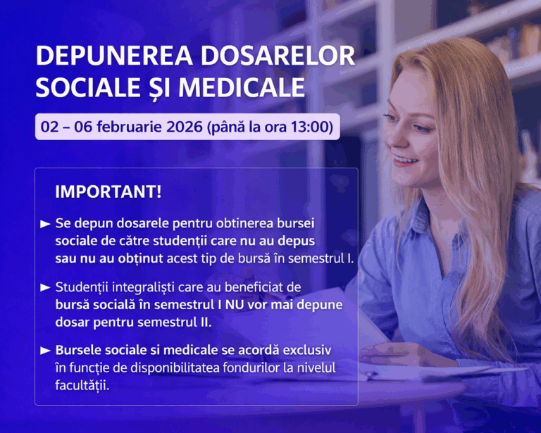 Depunere dosare burse sociale și medicale – Semestrul II 2025-2026